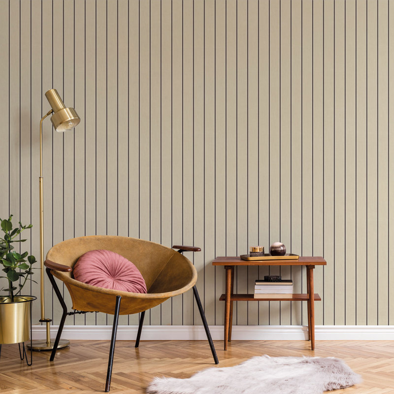 Dashae 10.05m x 53cm Textured Matte Paste the Wall Wallpaper Roll, Natural/Black