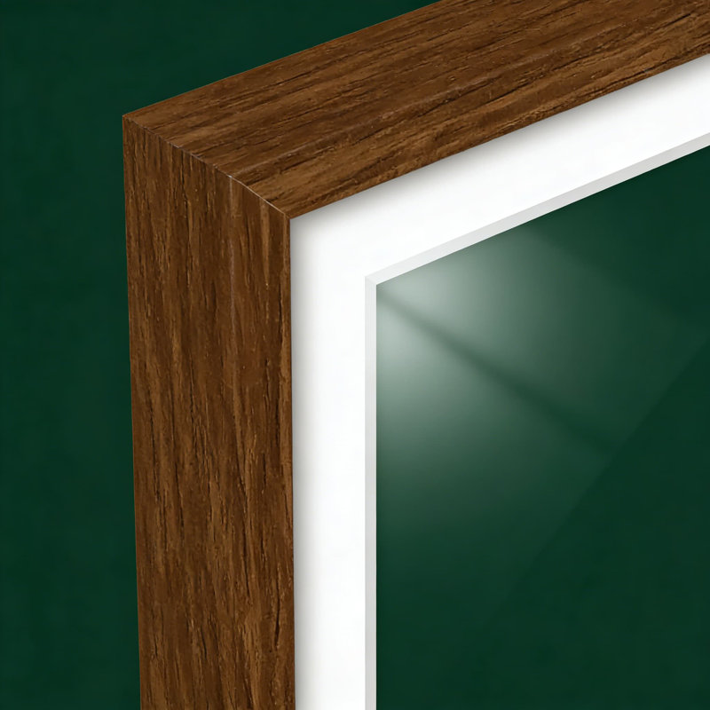 Cadre 12 po x 17 po avec passe-partout pour photos 10 x 15 po - Cadre en bois de chêne foncé massif avec verre trempé et ensemble de suspension murale - fini noyer de qualité supérieure, présentoir de style galerie