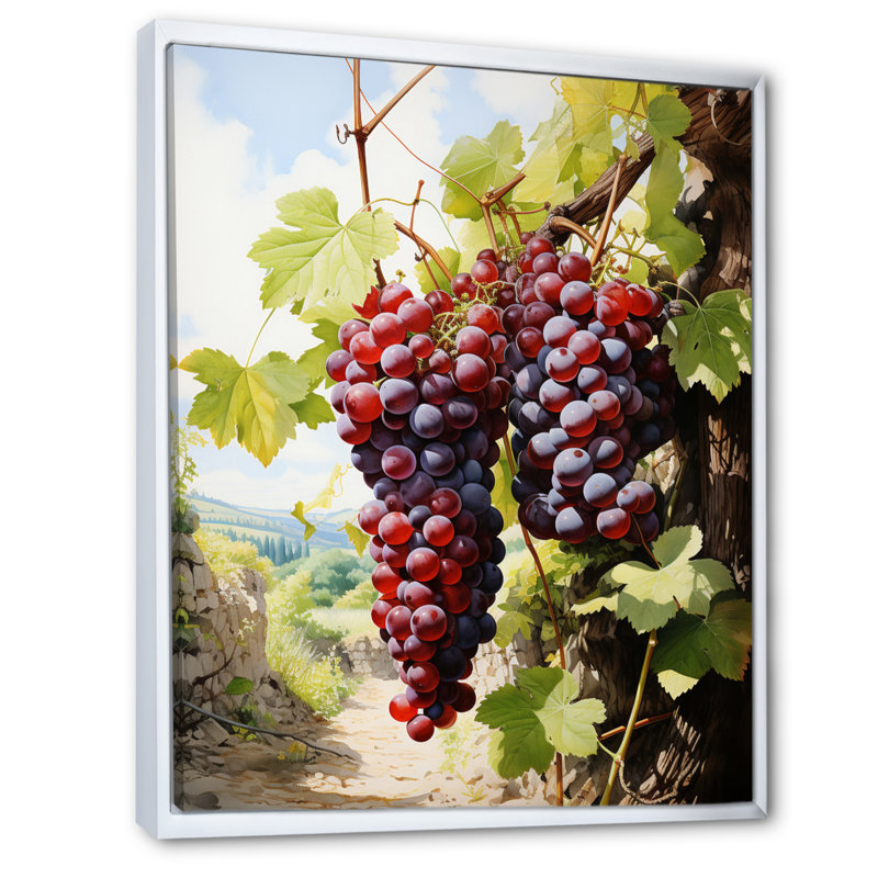Vineyard - Ancienne sagesse - reproduction sur toile, H 32 po x l 16 po x P 1 po, Cadre flottant blanc