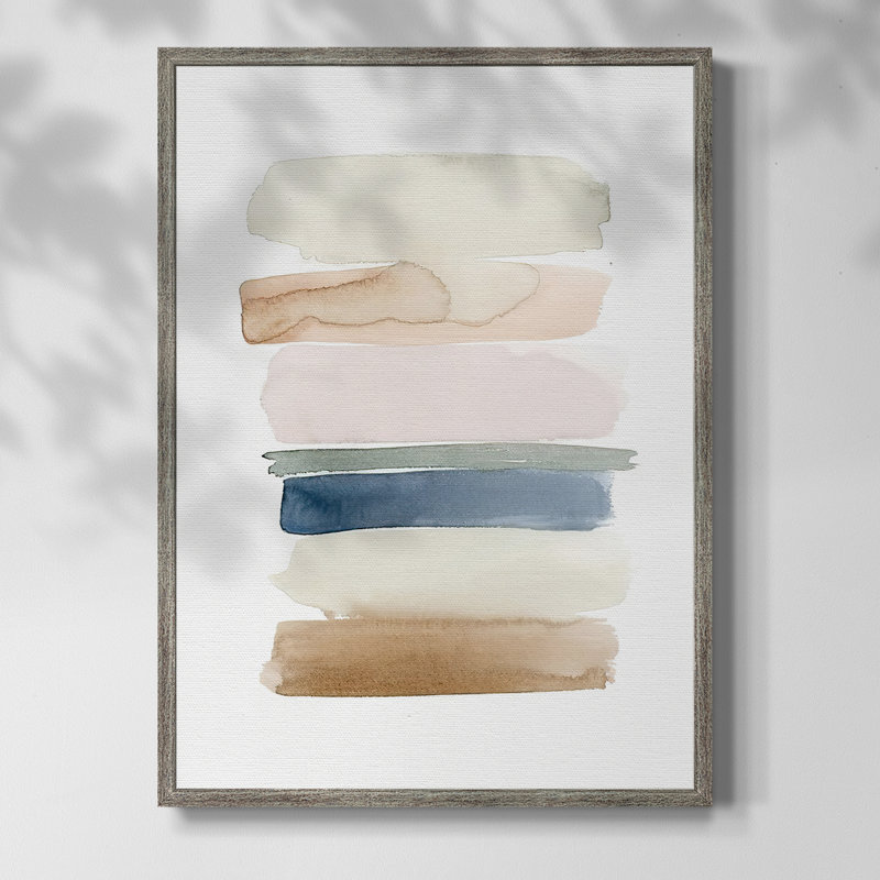 Reproduction encadrée «Faint Swatches I» - bois massif, H 15 po x l 12 po