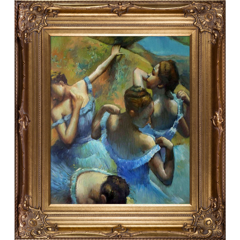 «Blue Dancers» par Degas, peinture encadrée, H 34 po x l 34 po x P 2 po, Renaissance