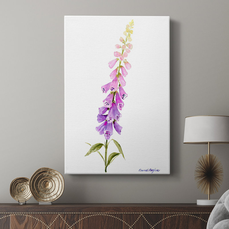Annie's Foxglove I - galerie tendue sur mesure Cavas, H 18 po x l 12 po