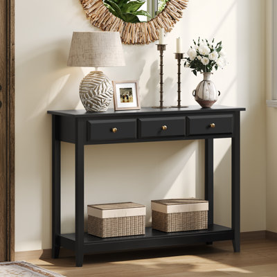 Aarika 42″ L × 13.5″ W × 31.5″ H 3-Drawer Console Table