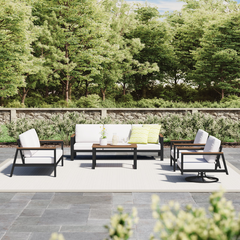 Townsend 7 - Person Patio Conversation Set with Cushions, Sunbrella Canvas Natural