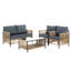 New Comming Patio 4 Pieces  PE Wicker Sofa Set With  Cushion