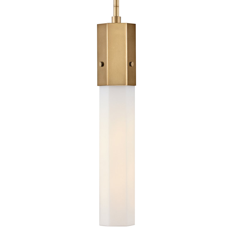 Single Light Modern Cylinder Pendant, Heritage Brass