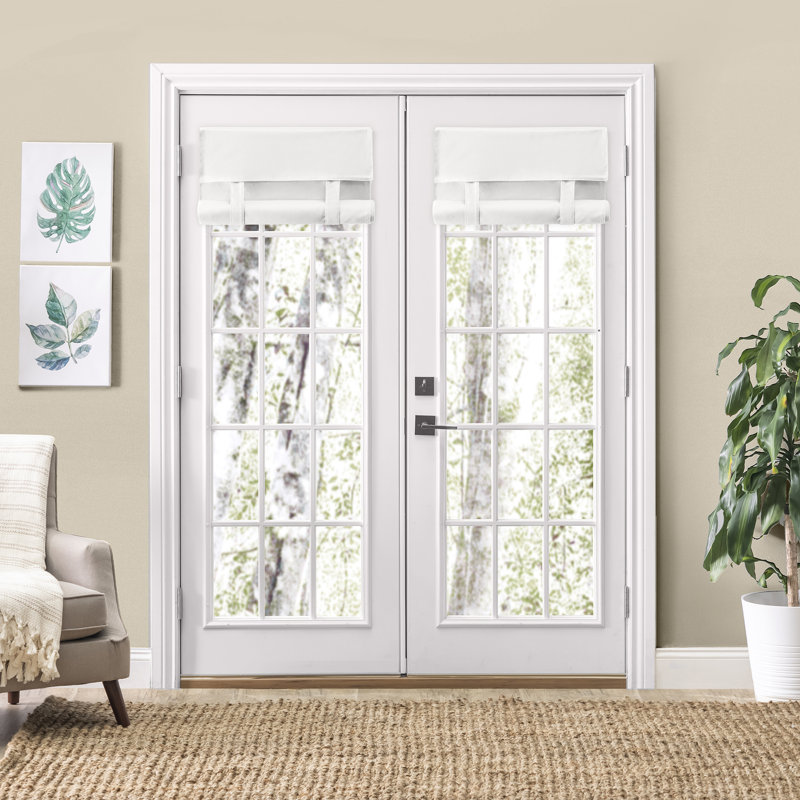 Semi Sheer Roman Shade, White