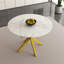 Table à manger ronde moderne et simple avec pales extensibles, base en acier au carbone en X, robuste et durable, convenant aux restaurants, petits appartements et cuisines (peut accueillir 4 à 6 personnes)