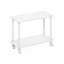 Table d'appoint Turn-N-Tube, table de chevet rectangulaire à 2 niveaux avec roulettes, table de chevet en coin arrondie, table de chevet avec étagère ouverte, montage sans outil, pour salon, chambre, blanche