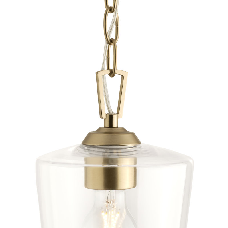 Luminaire suspendu à une lumière Celino avec verre transparent, Bronze