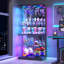 Glass Display Cabinet with Sensor RGB Lights, Wine Cabinet with Lock-1096168616