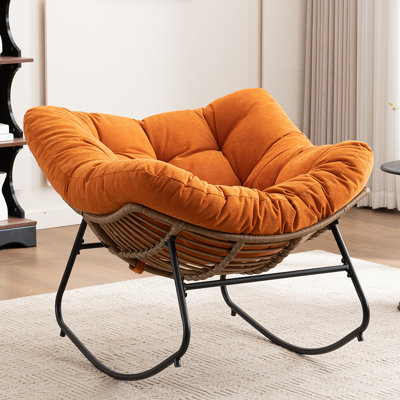 Chaise d'appoint berçante rembourrée Chenille