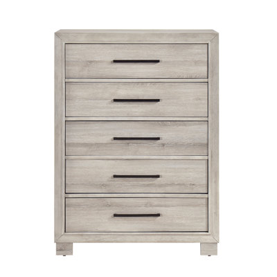 Mobilier de chambre à coucher contemporain à 5 tiroirs avec finition gris moderne