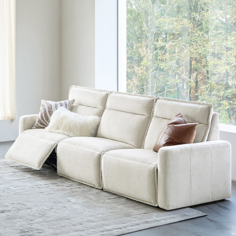 Canapé inclinable électrique surdimensionné avec un siège inclinable Majida, H 41,5 po x l 119 po x P 40,5 po, Dawn Glow, 3