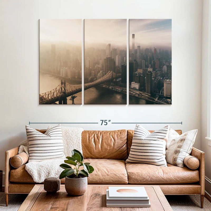 Skyline aérienne de Sirci Manhattan, H 42 po x l 65 po