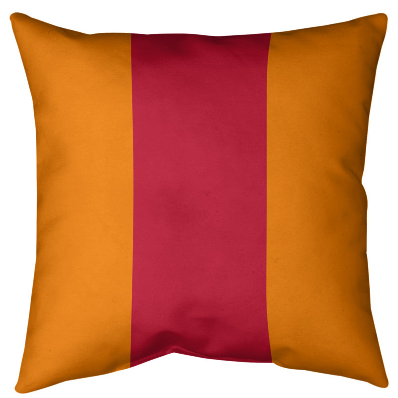 Coussin décoratif, 14 po x 14 po, Duvet synthétique, Orange / rouge clair