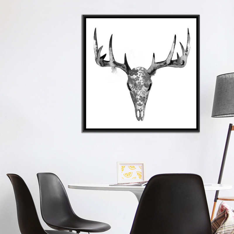« botanic mount i », impression sur toile, H 18 po x l 18 po x P 1,5 po, Toile avec cadre noir, Pas de tapis