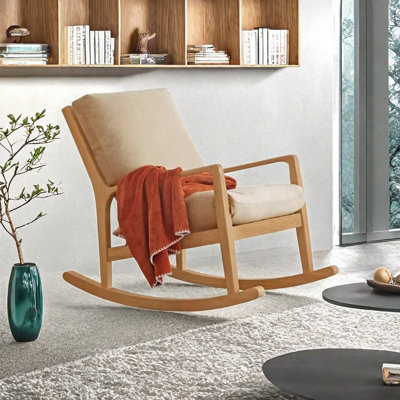 Chaise berçante en chêne massif