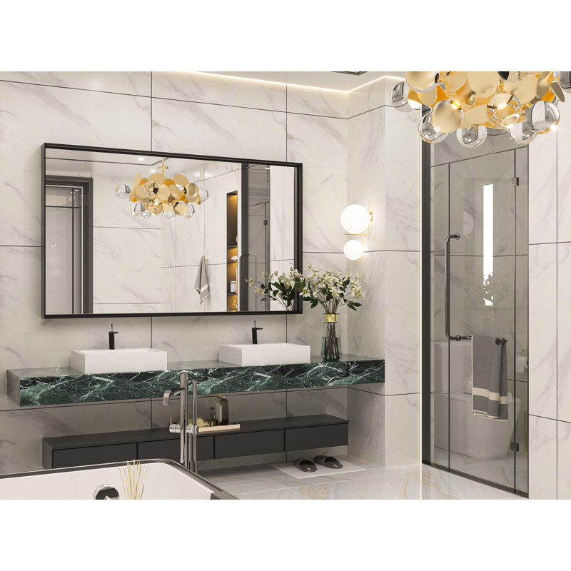 Stemn Framed Bathroom Vanity Mirror Accent Mirror, Noir, 60" x 36"