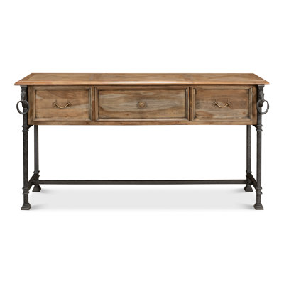 62'' Solid Wood Top Console Table
