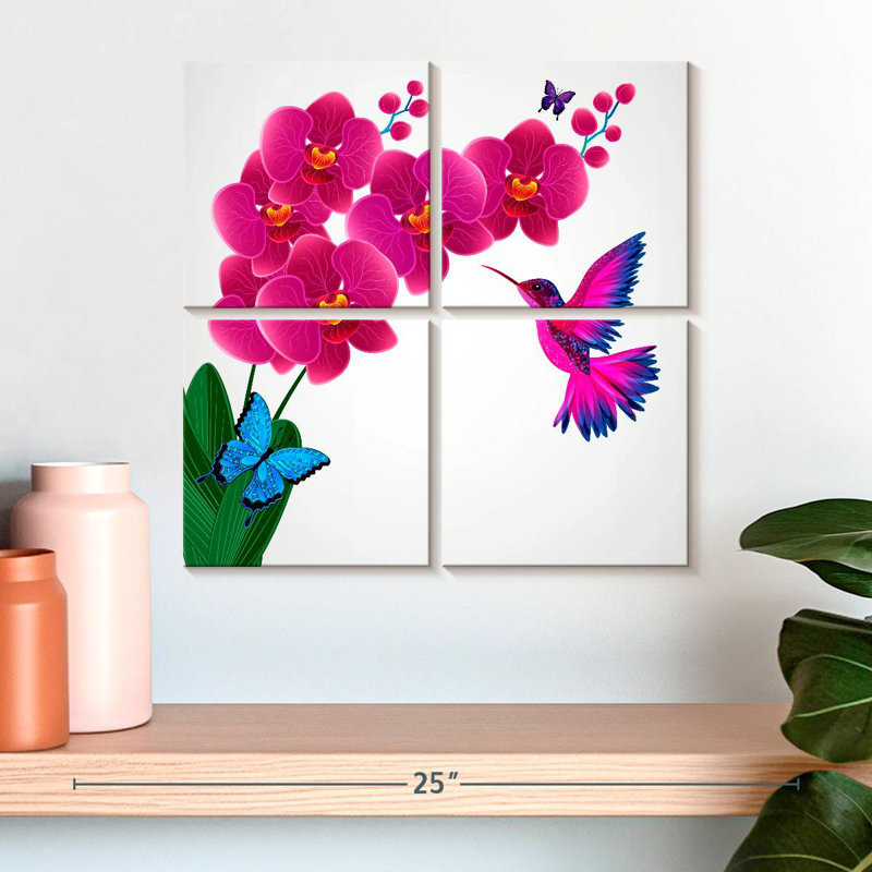 Orchidées colibri, H 18 po x l 18 po