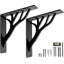 Supports rustiques pour tablette en L par Balin Designs (noir) pour tablettes de 12 à 14 po - Supports de support de cheminée décoratifs en métal robustes - Installation facile avec la quincaillerie incluse - ensemble de 2-1838468267-1874368135