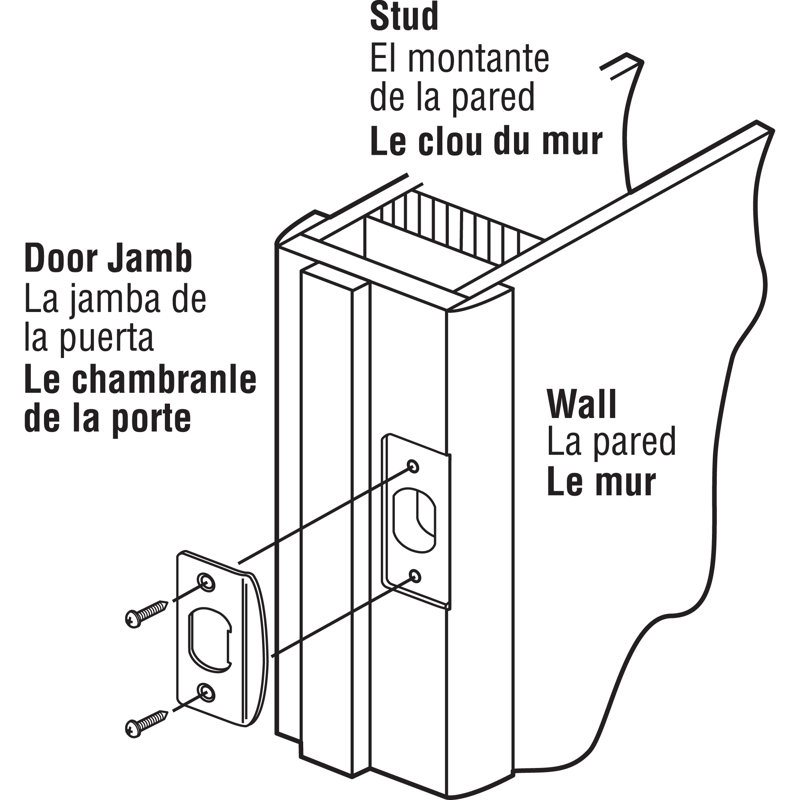 Prime-Line Standard Latch Strike, 1-5/8 in., Steel, Brass