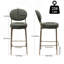Ensemble de 2 tabourets de bar rembourrés à hauteur de siège 29 po et 2 chaises de cuisine rondes en similicuir avec pieds dorés