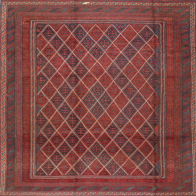 Tapis rouge à motif sud-ouest, Rond 6 pi