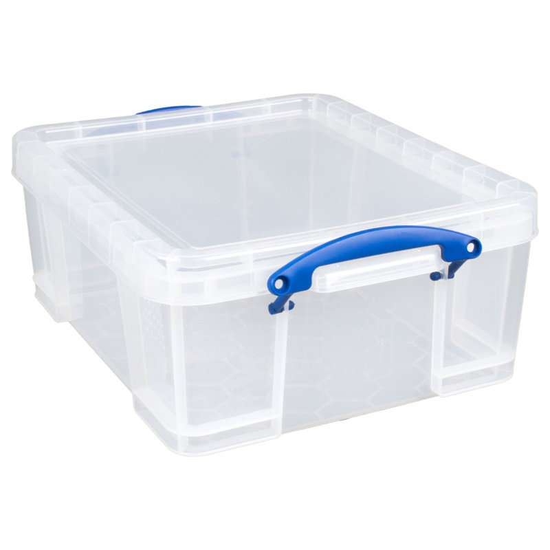 Clear Stackable Plastic Storage Box with Lid and Clip Lock Handles