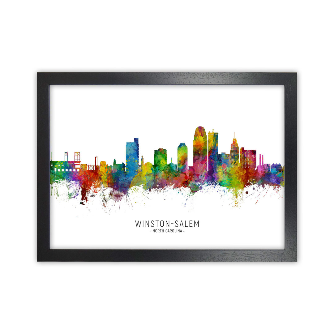 Winston-Salem North Carolina Skyline by Michael Tompsett - Print