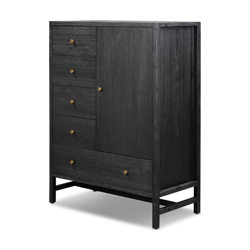 Sullivan Chest-Saddle Tan, Brushed Black Acacia Solid