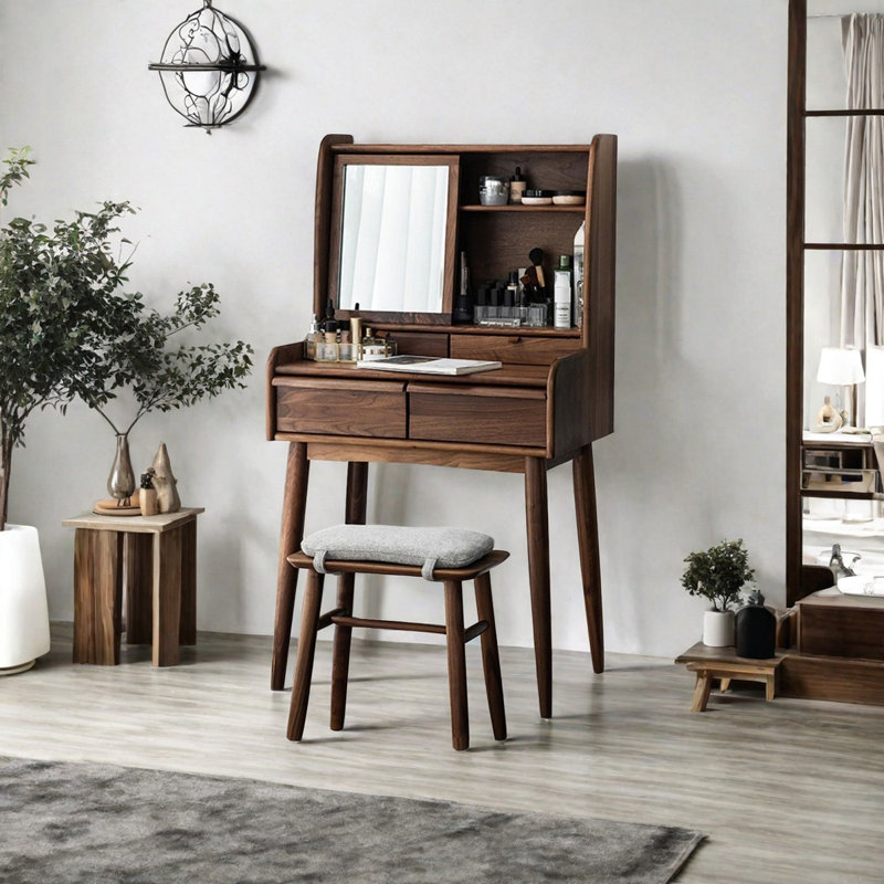 26.77" Modern minimalist solid wood vanity set, Tan