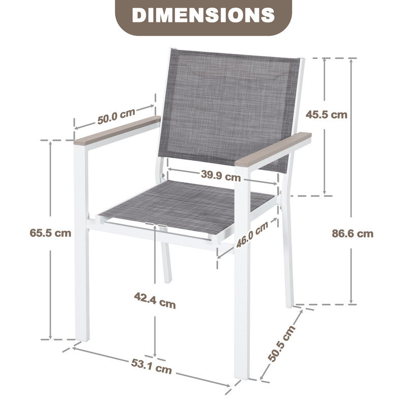 Outdoor Patio Dining Armchair, 4 pack