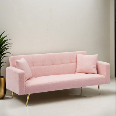 71.72" Wide Convertible Upholstered Reclining Sleeper Sofa Bed