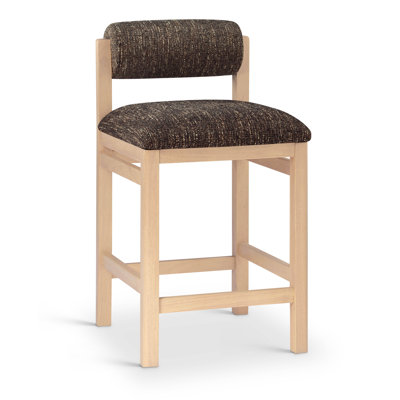Frakes Linen Textured Fabric Upholstered Counter Stool