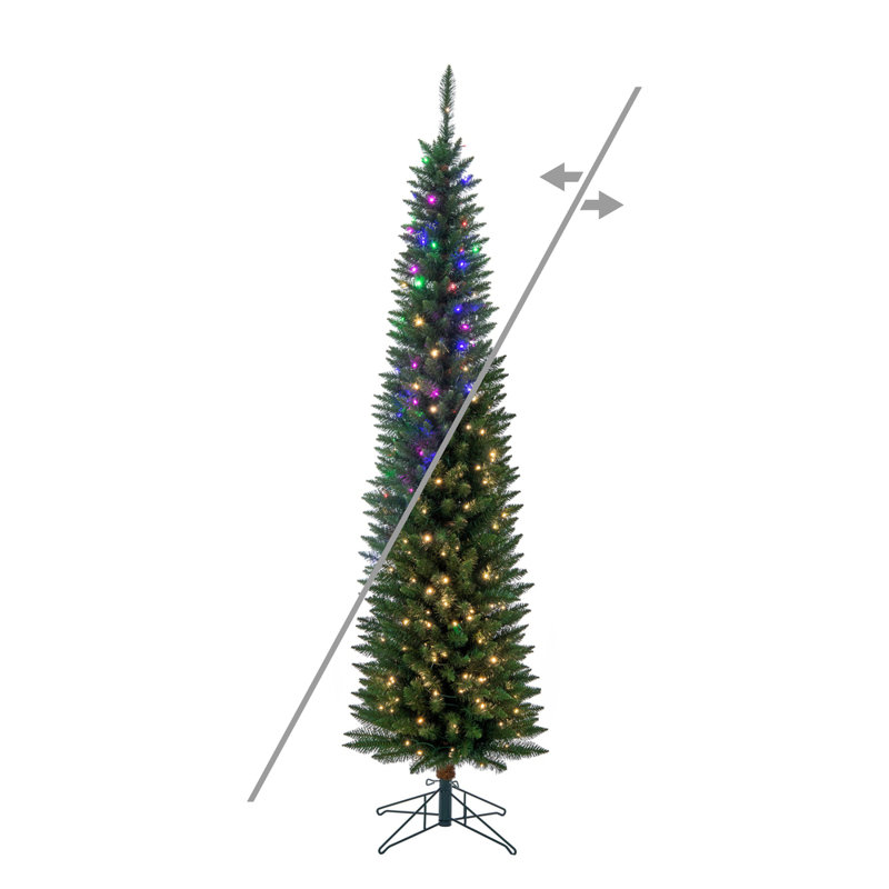  Arbre de Noël artificiel pin 5,5 pi pré-éclairé 5,5 pi avec 150 lumières DEL coaxiales à basse tension 8 mm à changement de couleur 3 mm Durham
