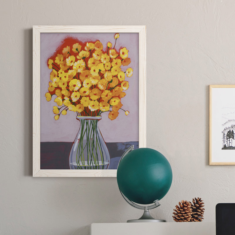 «Daisy Bouquet II», toile encadrée de qualité supérieure - prête à être accrochée, H 24 po x l 20 po x P 1 po, Blanc