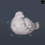 Figurine oiseau assis en ciment Chilmark