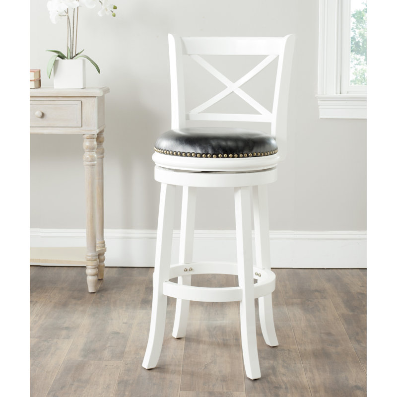 Brockway Swivel Upholstered Counter Stool, White
