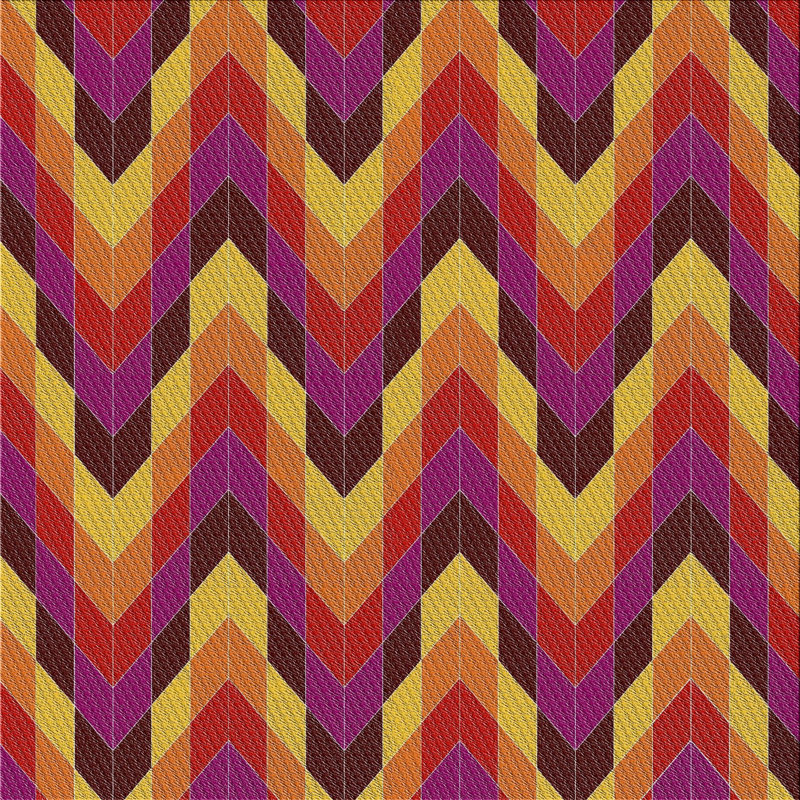 Tapis orange à chevrons Kilgo, Carré 3 pi