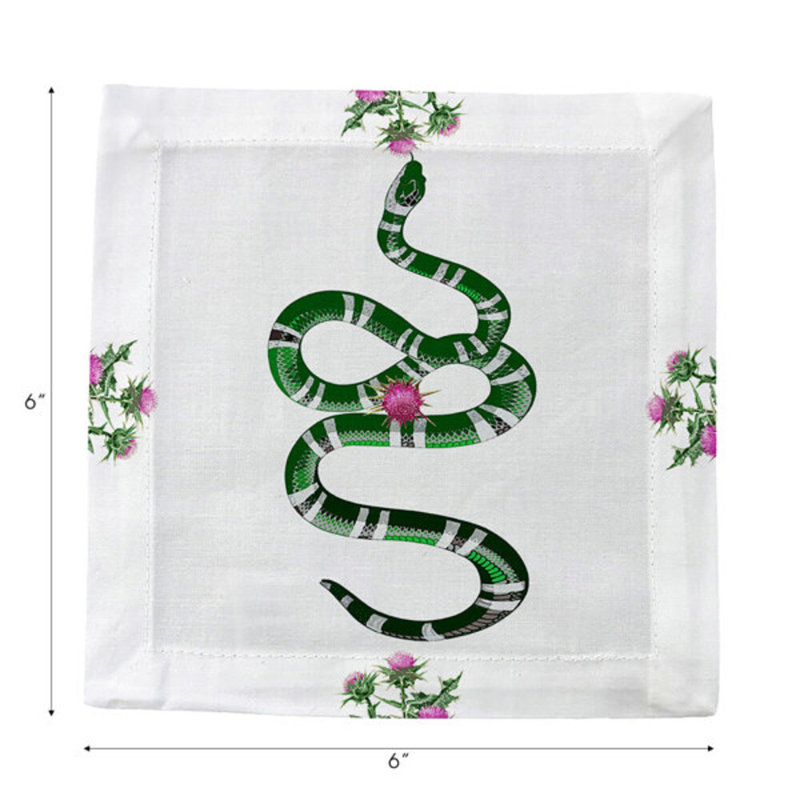 Cotton Blend Square Napkins, Pink White