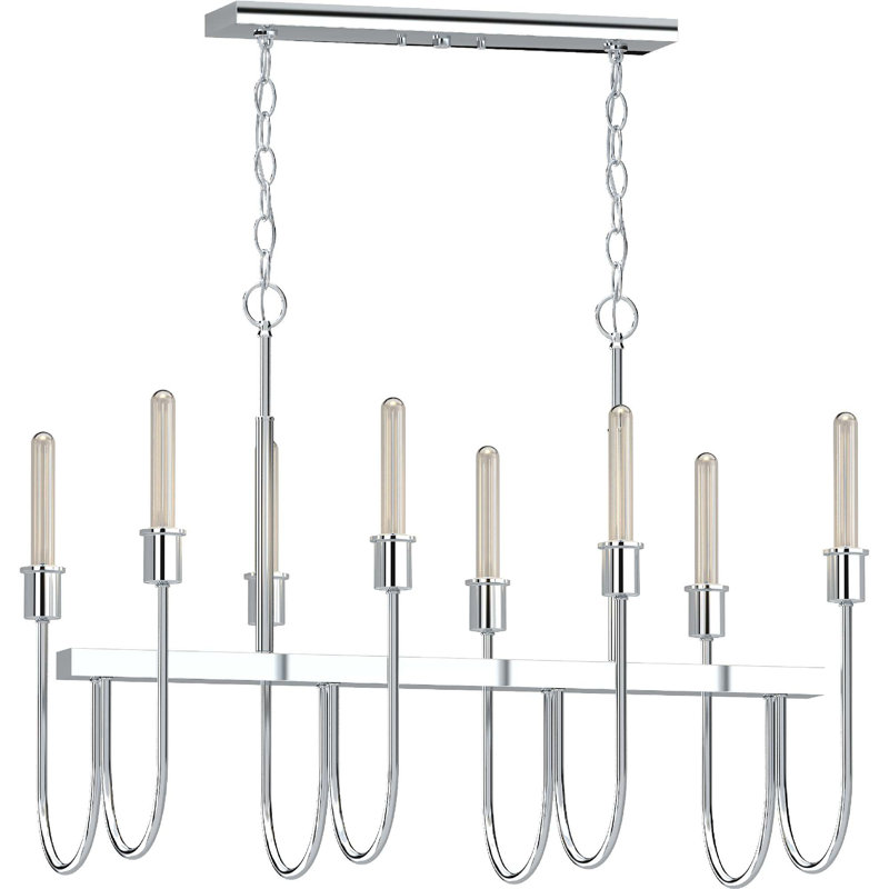 Concord 8-Light Indoor Polished Nickel Linear Kitchen Island Chandelier