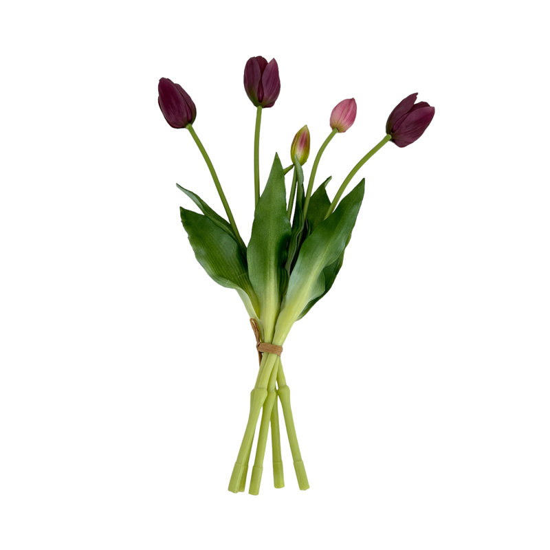 5 vraies tulipes artificielles, Bourgogne vin