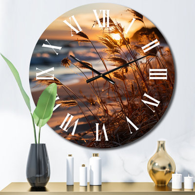 Beach Breeze At Sunrise IV Metal Wall Clock