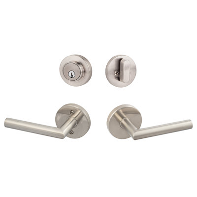 Hanover Passage Lever with Deadbolt Combo, Satin Stainless
