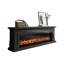 Black Solid Wood TV Cabinet Fireplace-118326069
