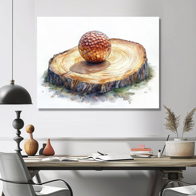 Golf Ball Pratice Wood Slide - Modern Metal Art Print, Golf Metal Wall Art