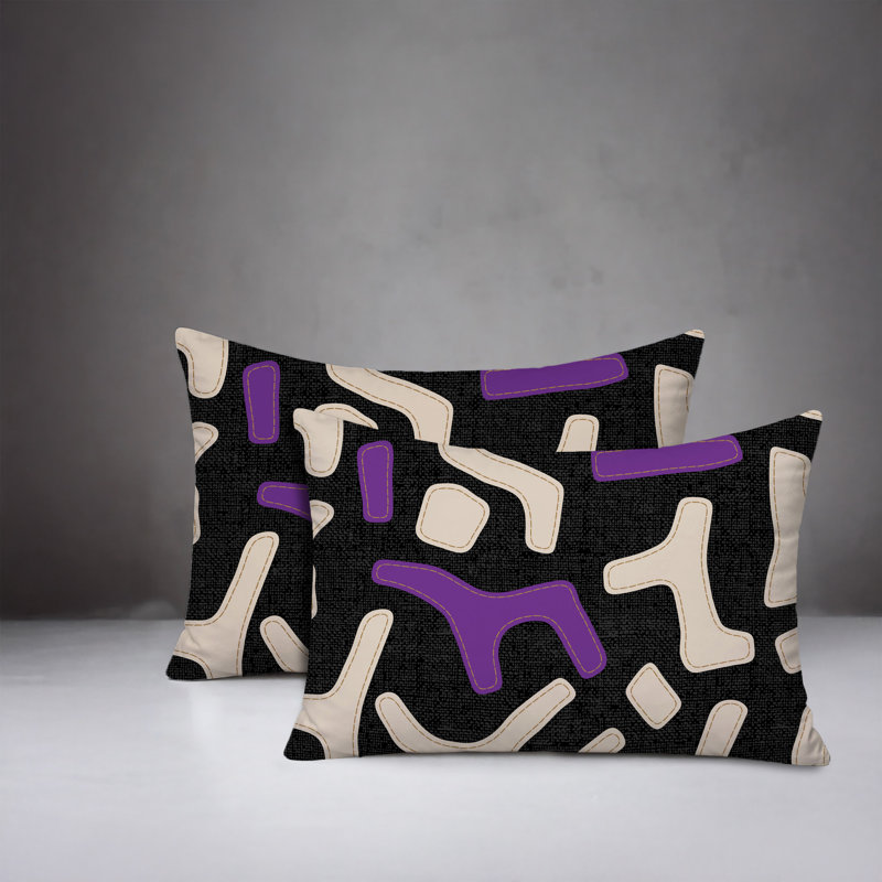Coussin intérieur / extérieur 2 ensembles Mai, 25 x 18, Mauve