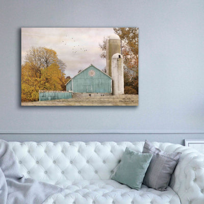 «Teal Barn and Silo» par Lori Deiter, art mural sur toile